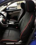 Custom Car Seat Covers Leatherette Black with Red Trim B234213