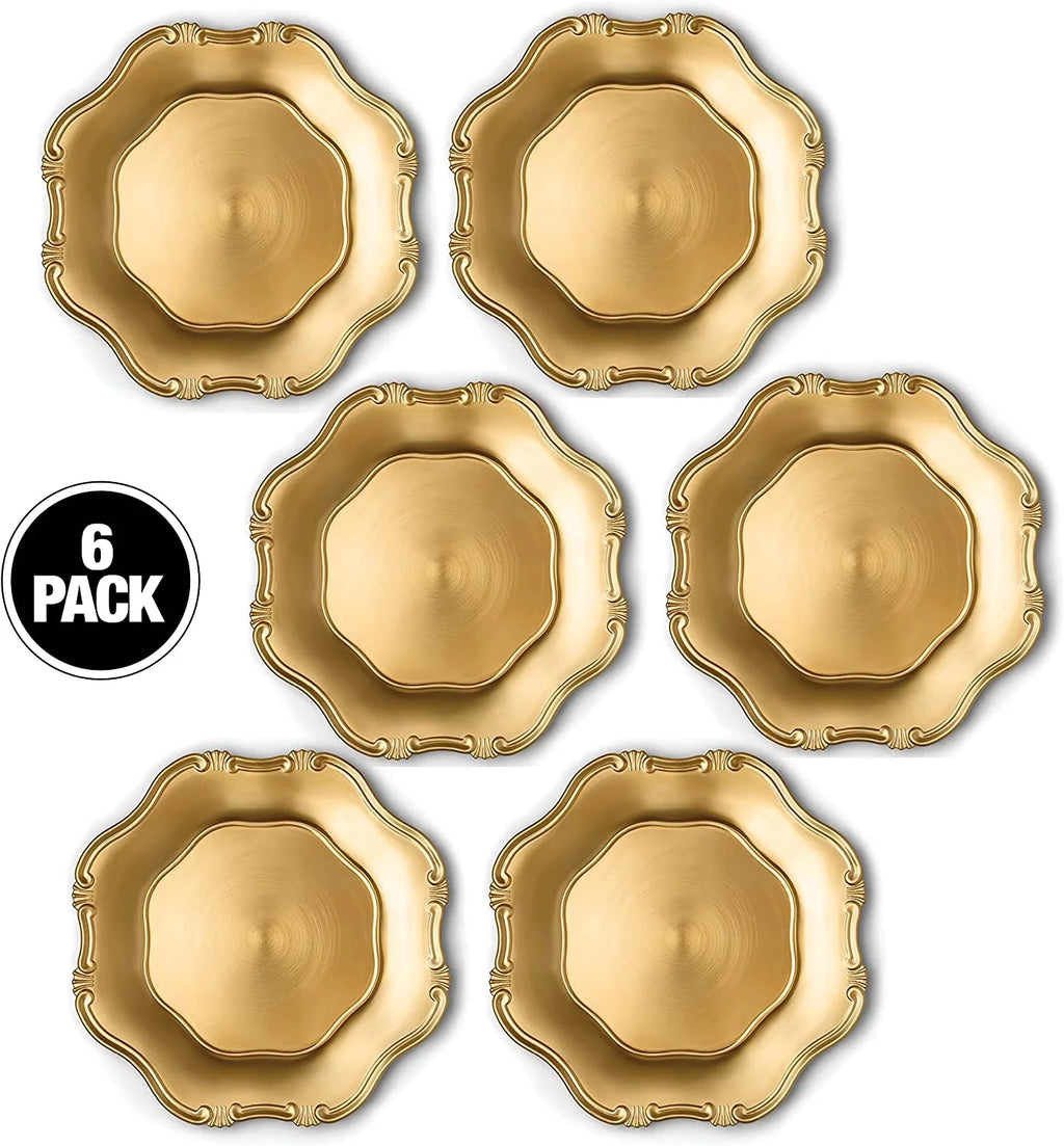 Gold Charger Plates Set of 6 R741677