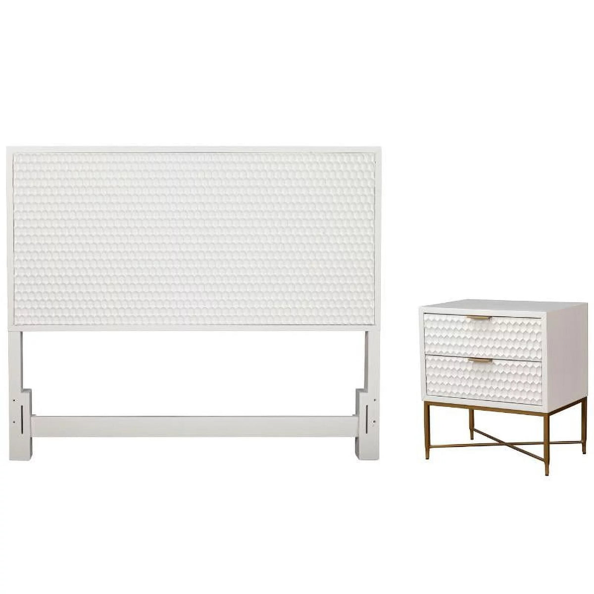 Queen Headboard & 2 Drawer Nightstand Set E7073
