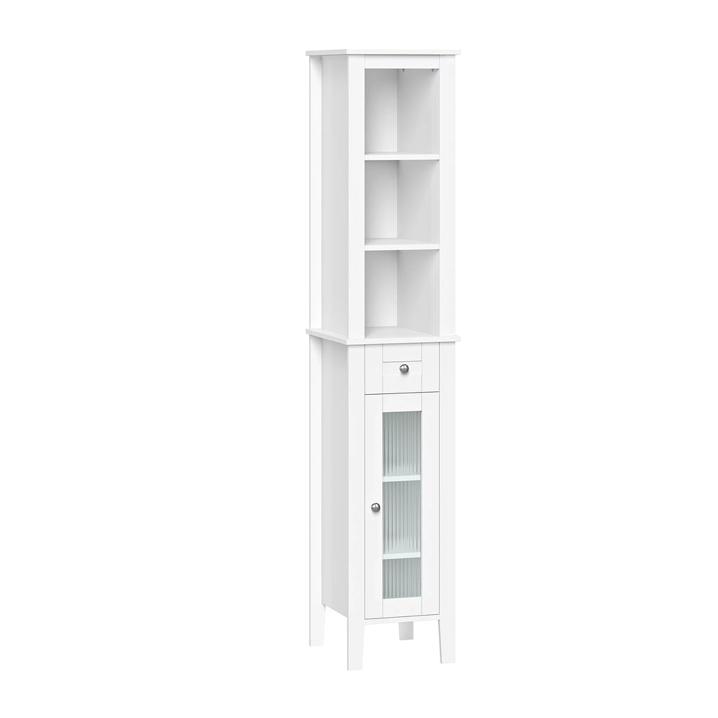 Slim Tall White Wood Cabinet W392