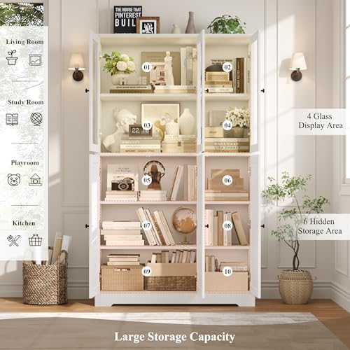 Grey 69" Tall Bookshelf with Storage Cabinet H7146