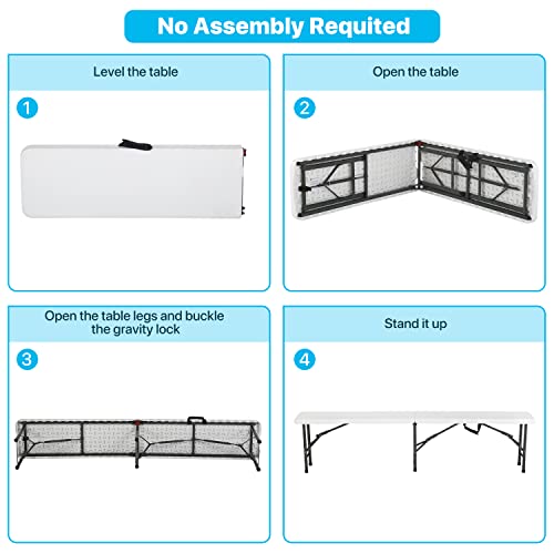 6FT Folding Bench with Carrying Handle, White F886371