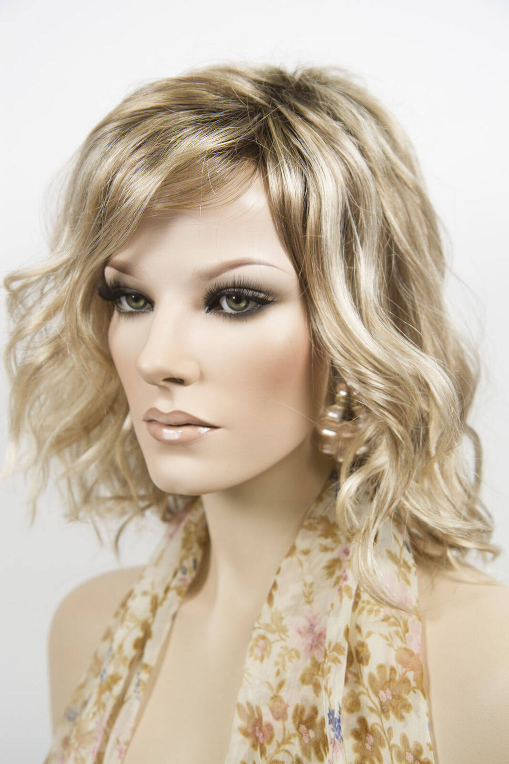 Dark Brown Dark Auburn Wavy Straight Wigs E90375