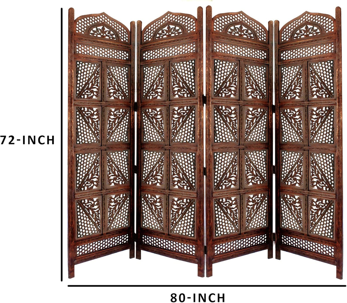 Traditional Four Panel Wooden Room Divider H56532
