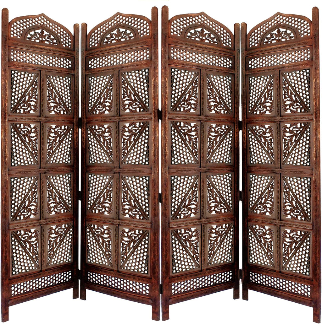 Traditional Four Panel Wooden Room Divider H56532