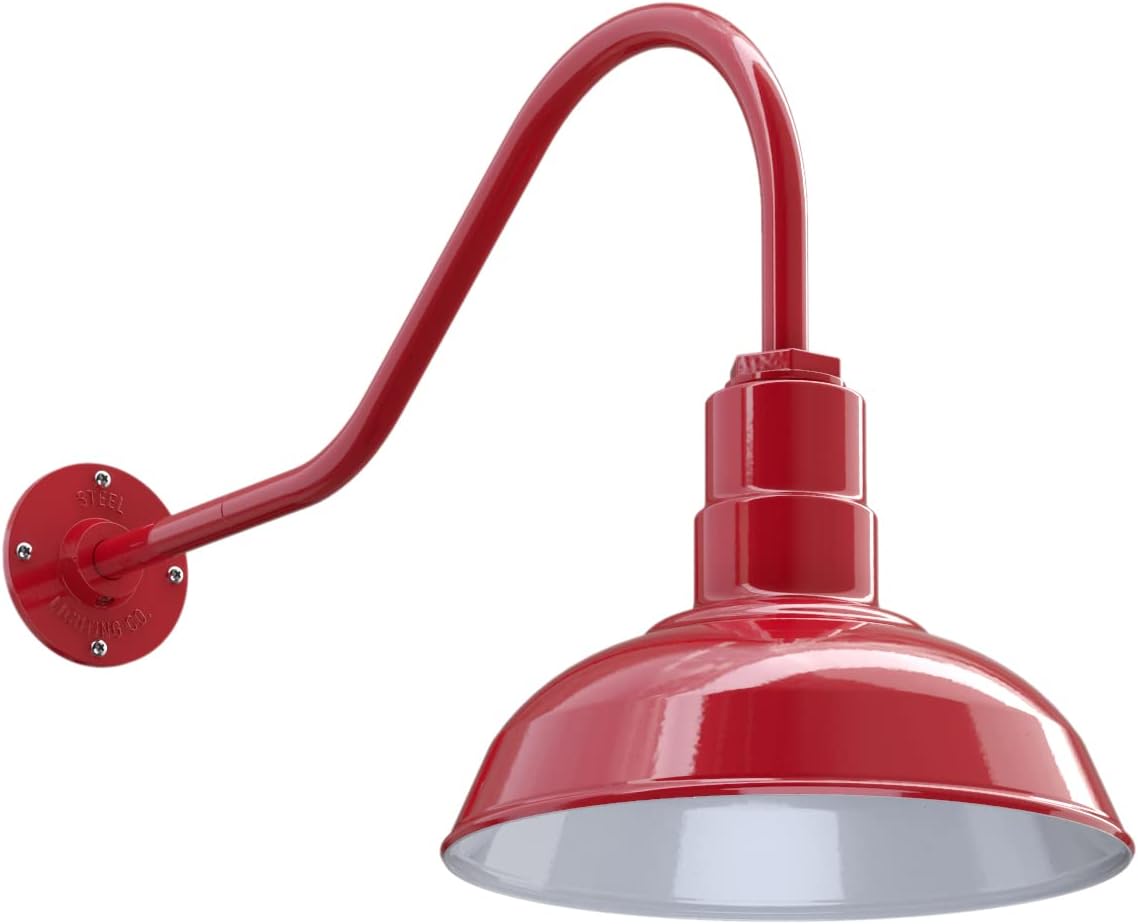 12 inch Dome Gooseneck Outdoor Wall Mounted Steel Light C4013