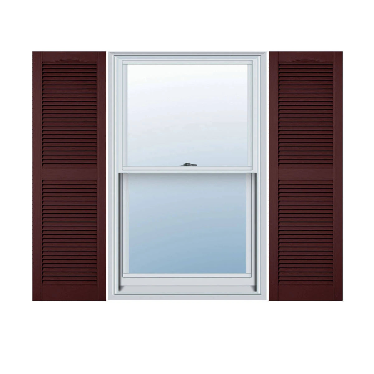 Vinyl Cathedral Top Open Louver Shutters H70517