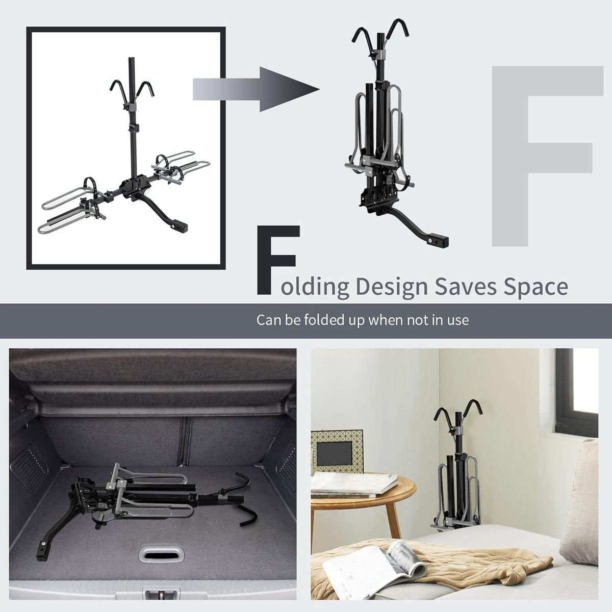 Folding 2-Bike Hitch Mount Bike Rack T970824