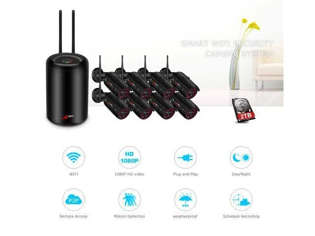 8 Channel 1080p HD Wireless Security Surveillance Camera N956974