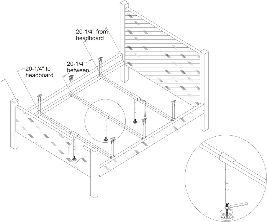 Bed Mattress Slats Center Support Universal Size X485