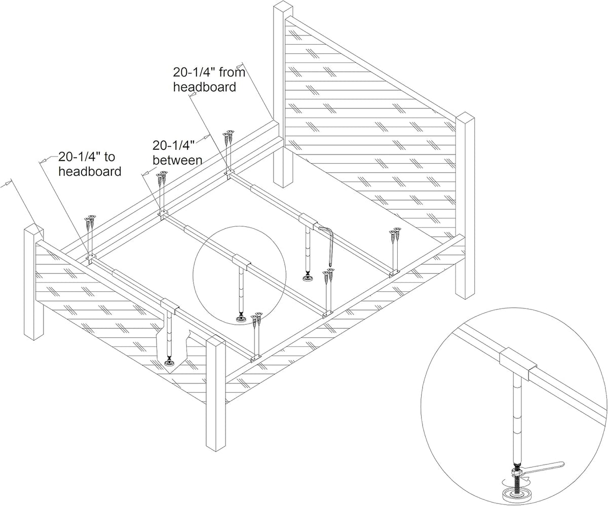 Bed Mattress Slats Center Support Universal Size X485