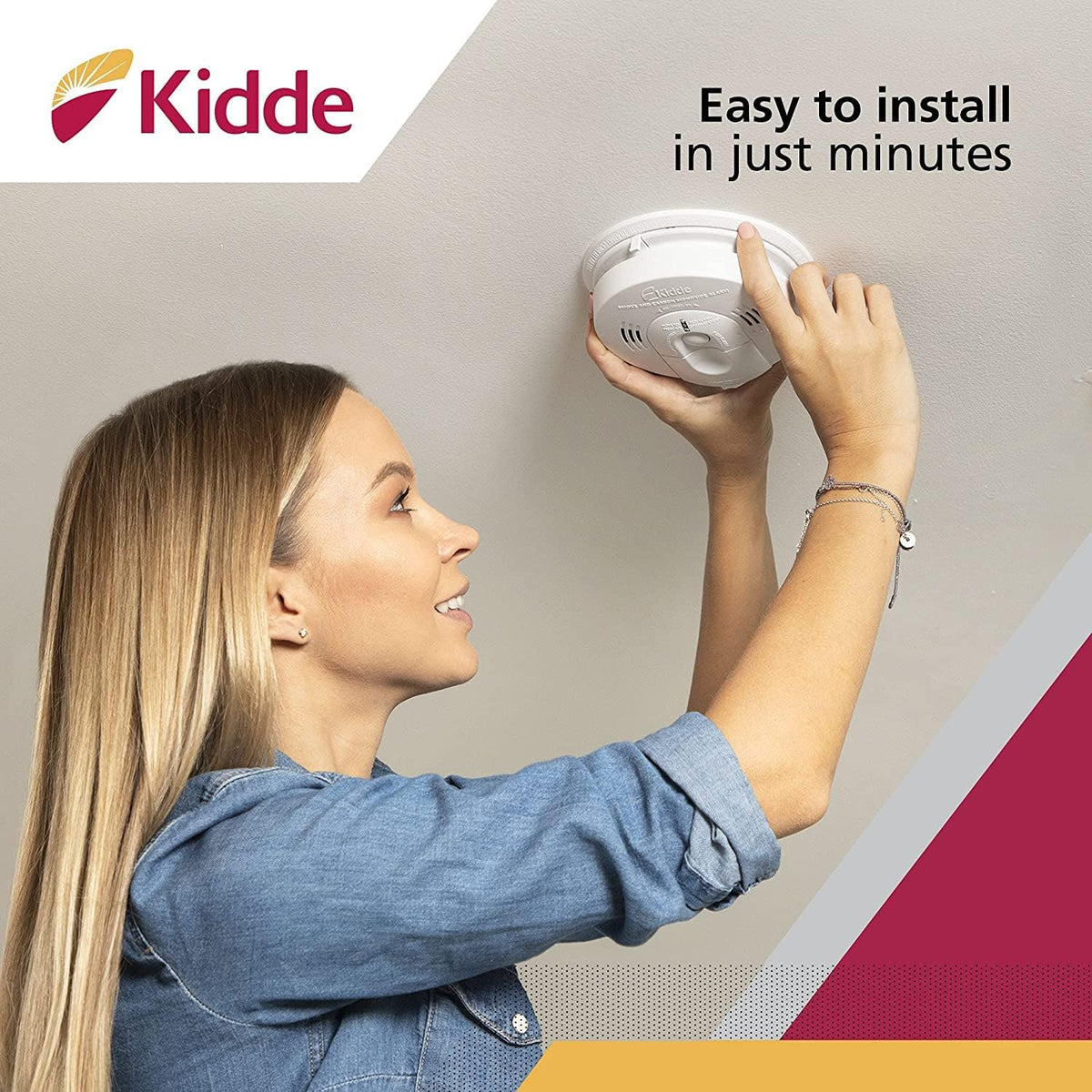 Hardwired Interconnect Smoke & Carbon Monoxide Detector with Battery Backup, Pack of 2 F7961