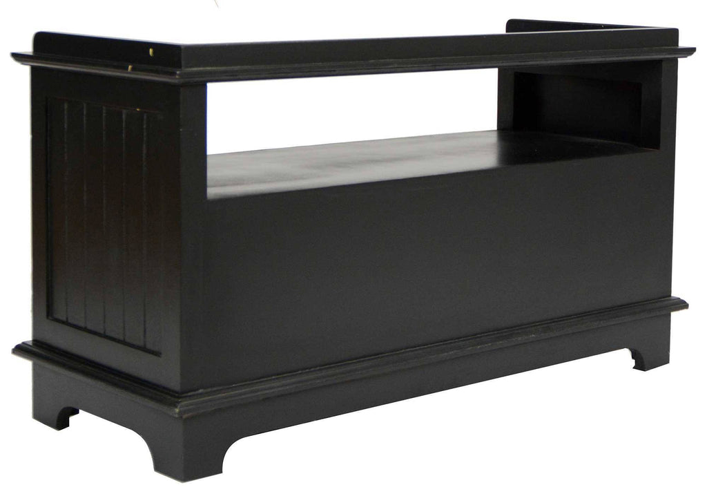 Black Wood Entertainment Cabinet with 2 Storage Baskets E58954