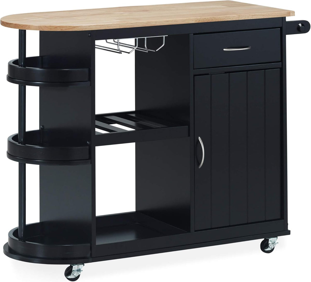 White Kitchen Cart with Wheels O747323