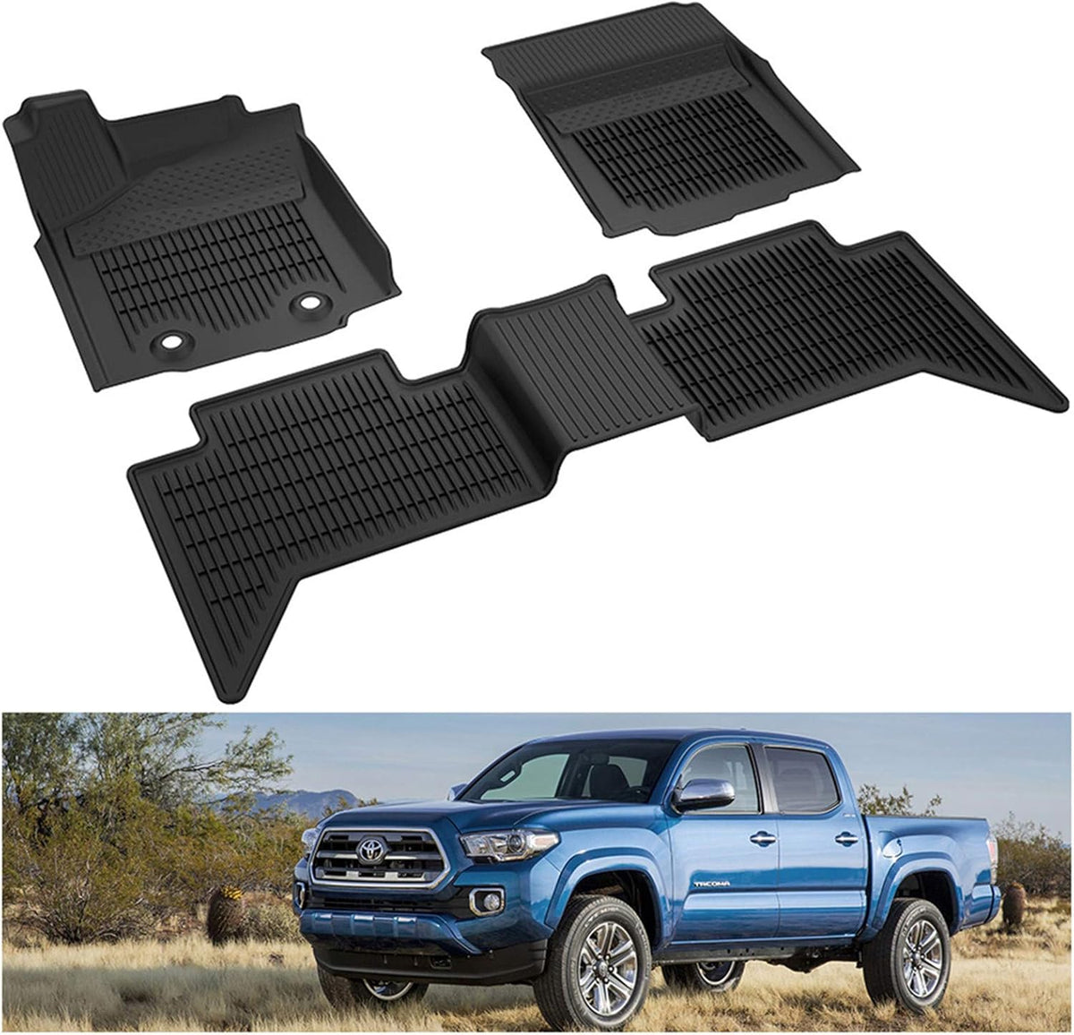 All Weather TPE Floor Mats Black Q770