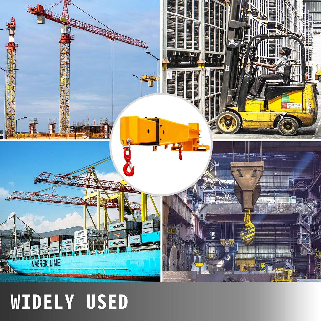 6000lbs Forklift Mobile Crane Attachment with 2 Hooks M6954