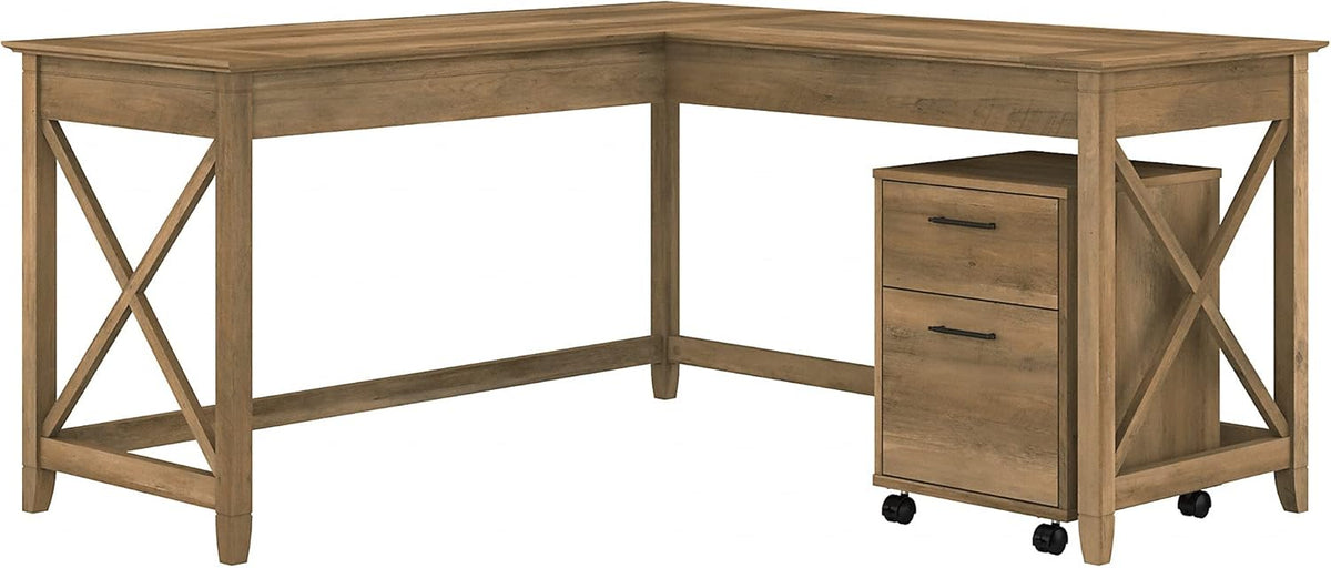 L Shaped Desk with 2 Drawer Mobile File Cabinet O6302
