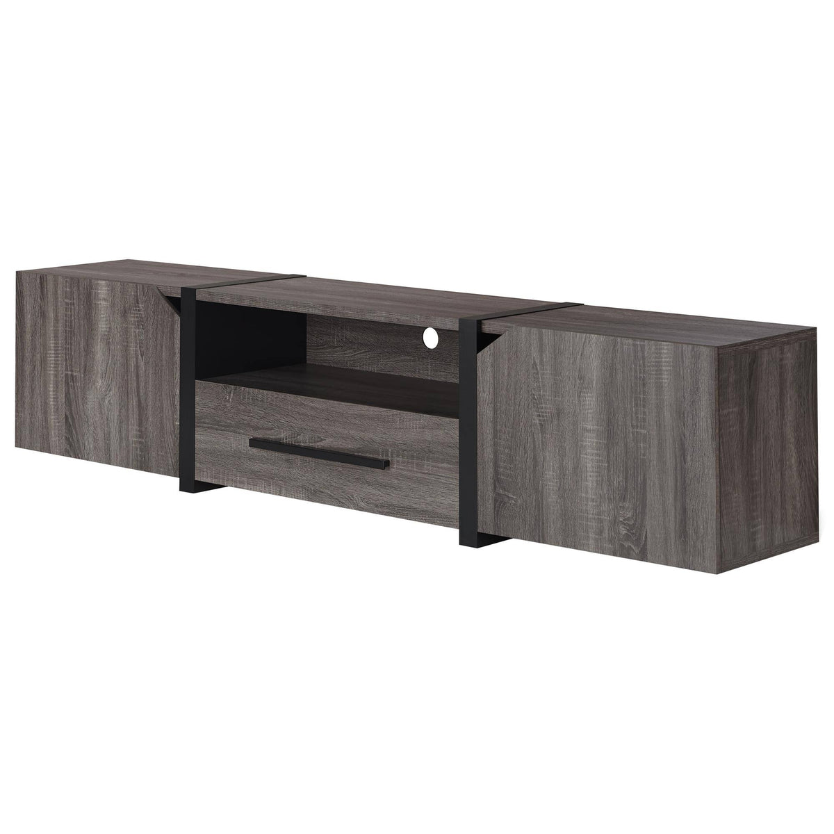 Black and Dark Gray TV Stand E9007