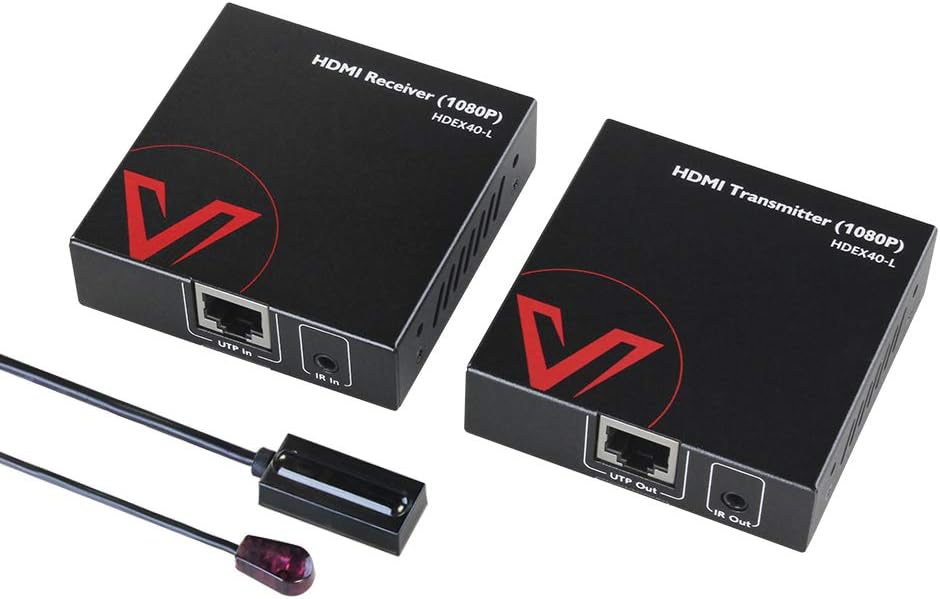 HDMI Extender Over Cat5e/6/6a/7 up to 1080P@60Hz 164ft/50m with IR Remote Control Pack of 2 E470