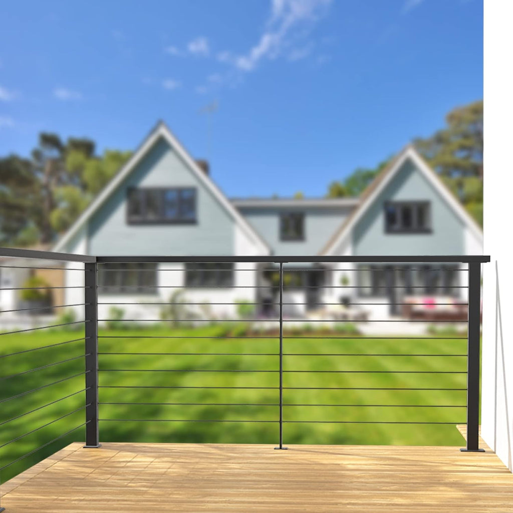Black 30 Degree Stainless Steel Cable Railing Post O31635