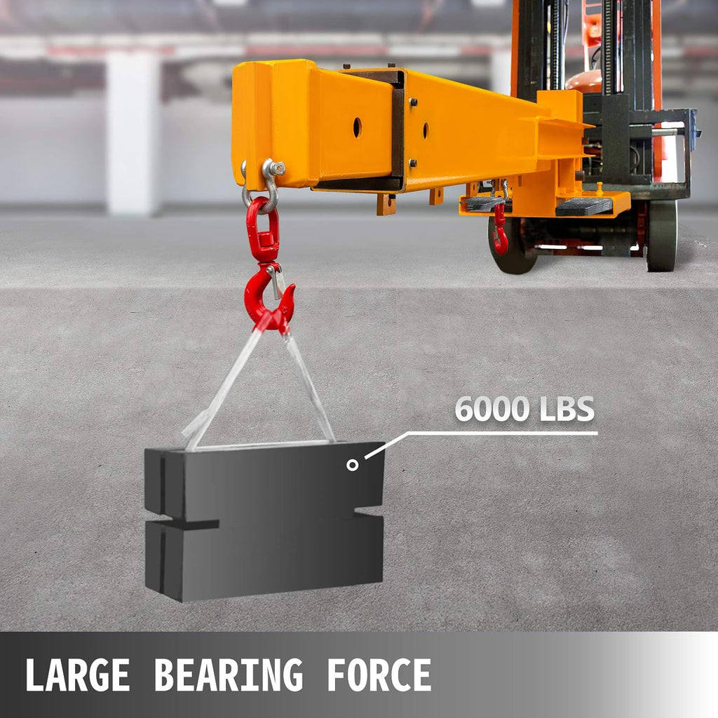 6000lbs Forklift Mobile Crane Attachment with 2 Hooks M6954