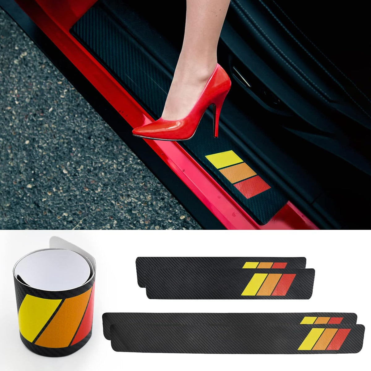 Carbon Fiber Door Sill Protectors 4 Pack U2786