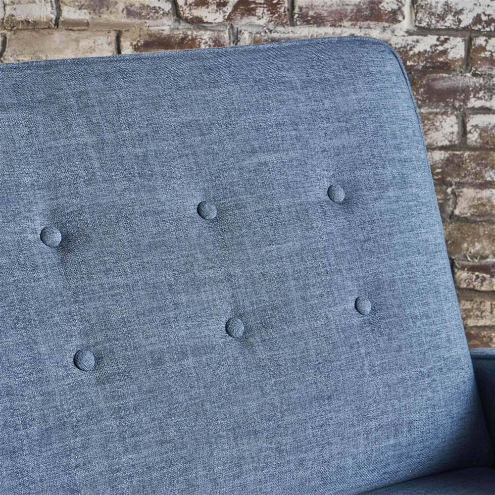 Muted Blue and Black Reclining Loveseat D54271