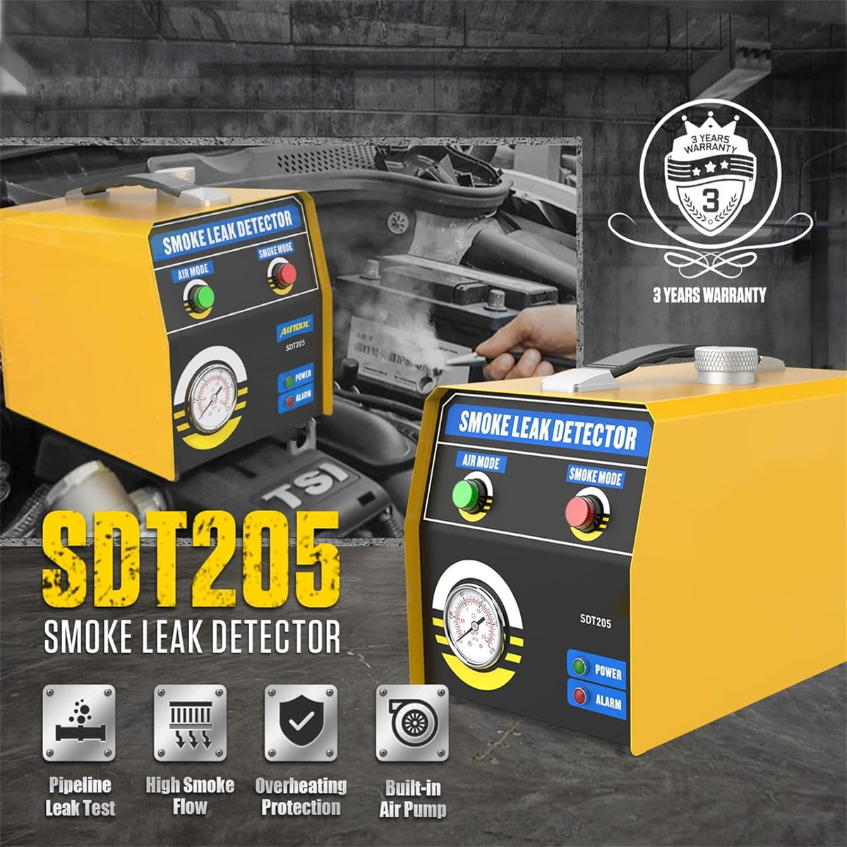 Automotive Smoke Machine EVAP Leak Tester with Pressure Gauge V4643