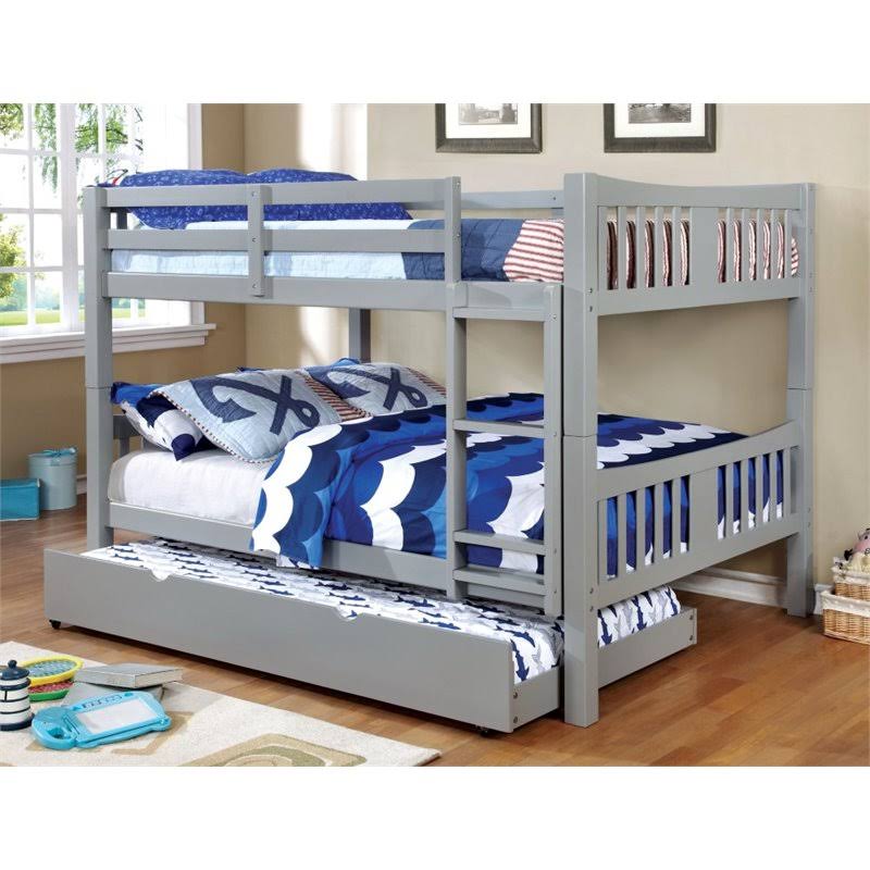 Gray Wood Twin Trundle Q58831