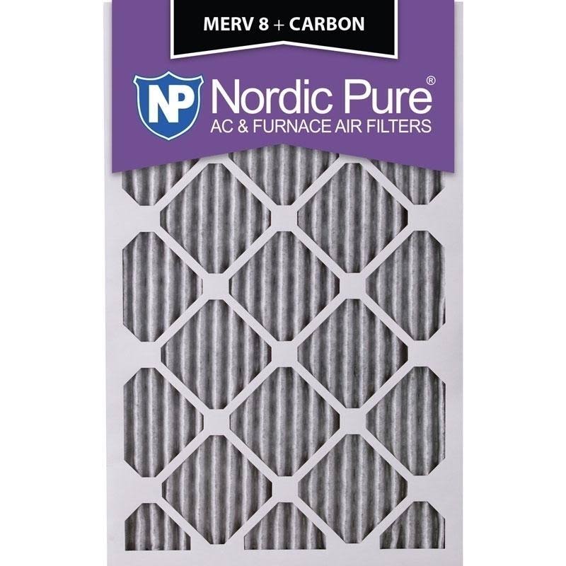 16x24x1 Pleated MERV 8 Carbon Air Filters Qty 12 X672713