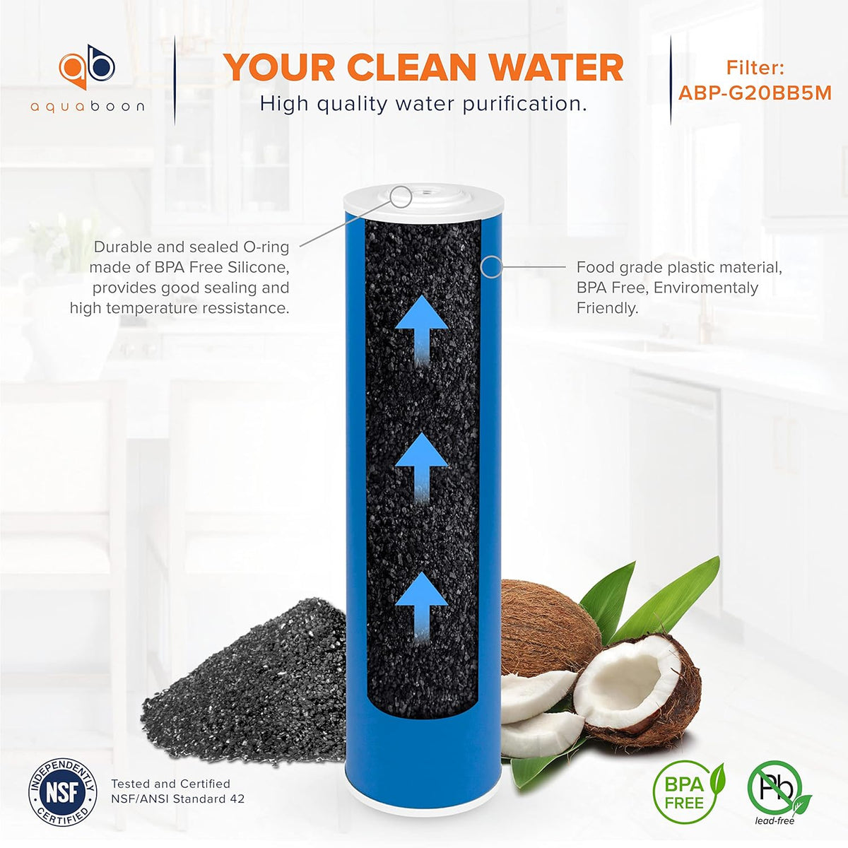 20 Whole House Filtration System with Housing Bracket Pressure Gauges GAC Filter 2 Sediment Filter Cartridges C94040