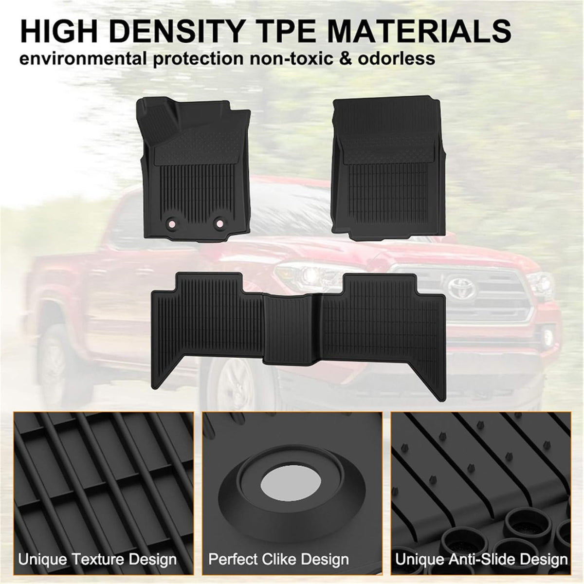 All Weather TPE Floor Mats Black Q770