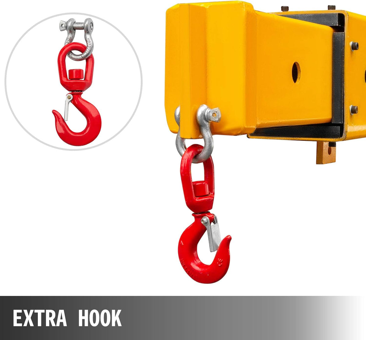6000lbs Forklift Mobile Crane Attachment with 2 Hooks M6954