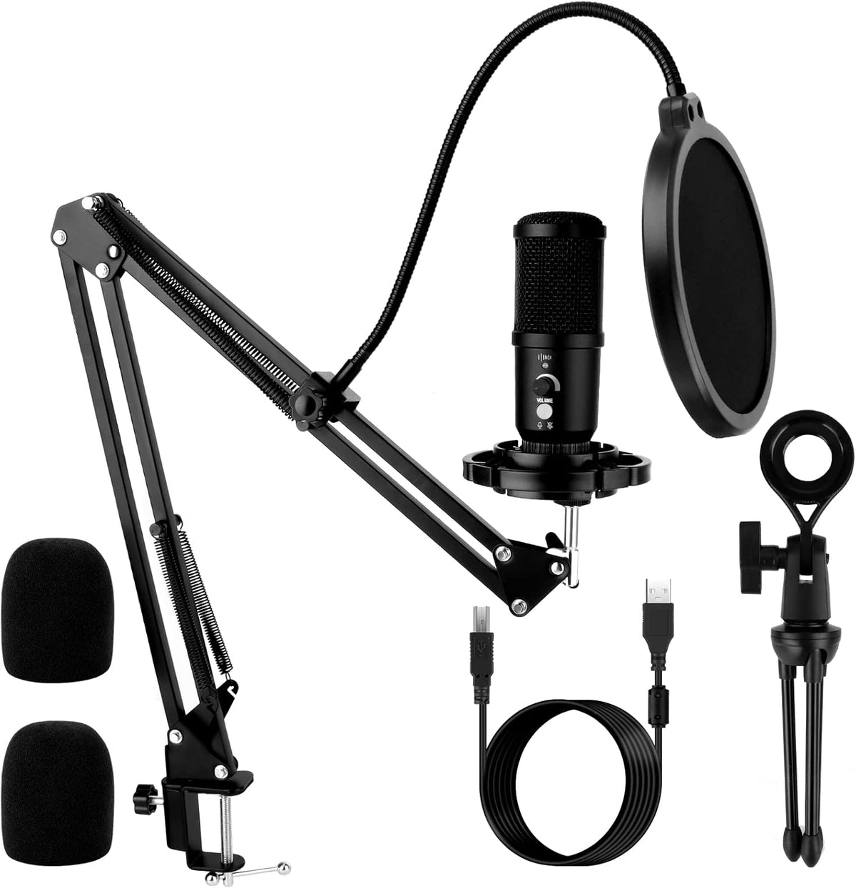 USB Microphone Kit with Stand and Boom Arm Pack of 2 B469
