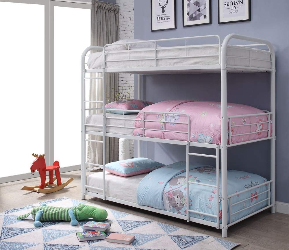 White Triple Bunk Bed J8486
