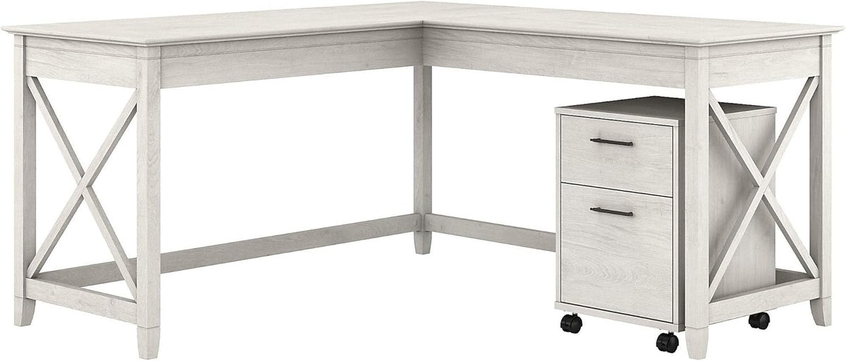 L Shaped Desk with 2 Drawer Mobile File Cabinet O6302