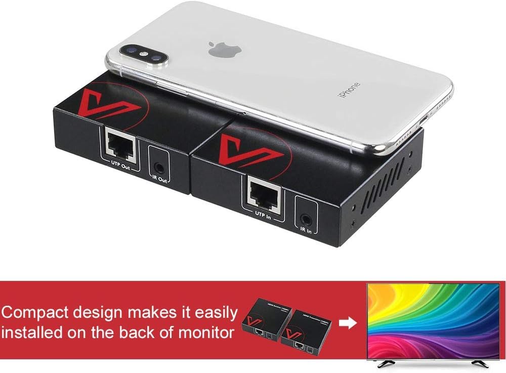 HDMI Extender Over Cat5e/6/6a/7 up to 1080P@60Hz 164ft/50m with IR Remote Control Pack of 2 E470