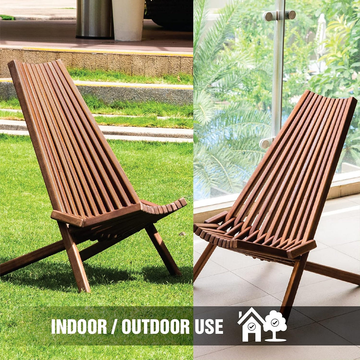Folding Acacia Wood Outdoor Chair U894