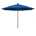 11 ft. Stone Black Aluminum Market Patio Umbrella with Pulley Lift I868062