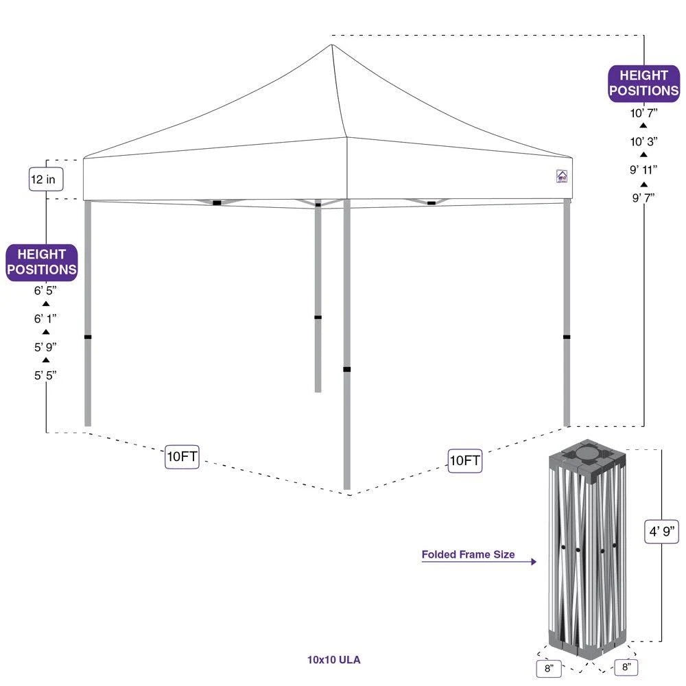 10 ft. x 10 ft. White Aluminum Pop-Up Canopy U62579