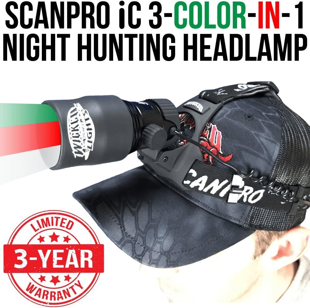 3-Color-in-1 Green Red White LED Night Hunting Headlamp Kit S83869