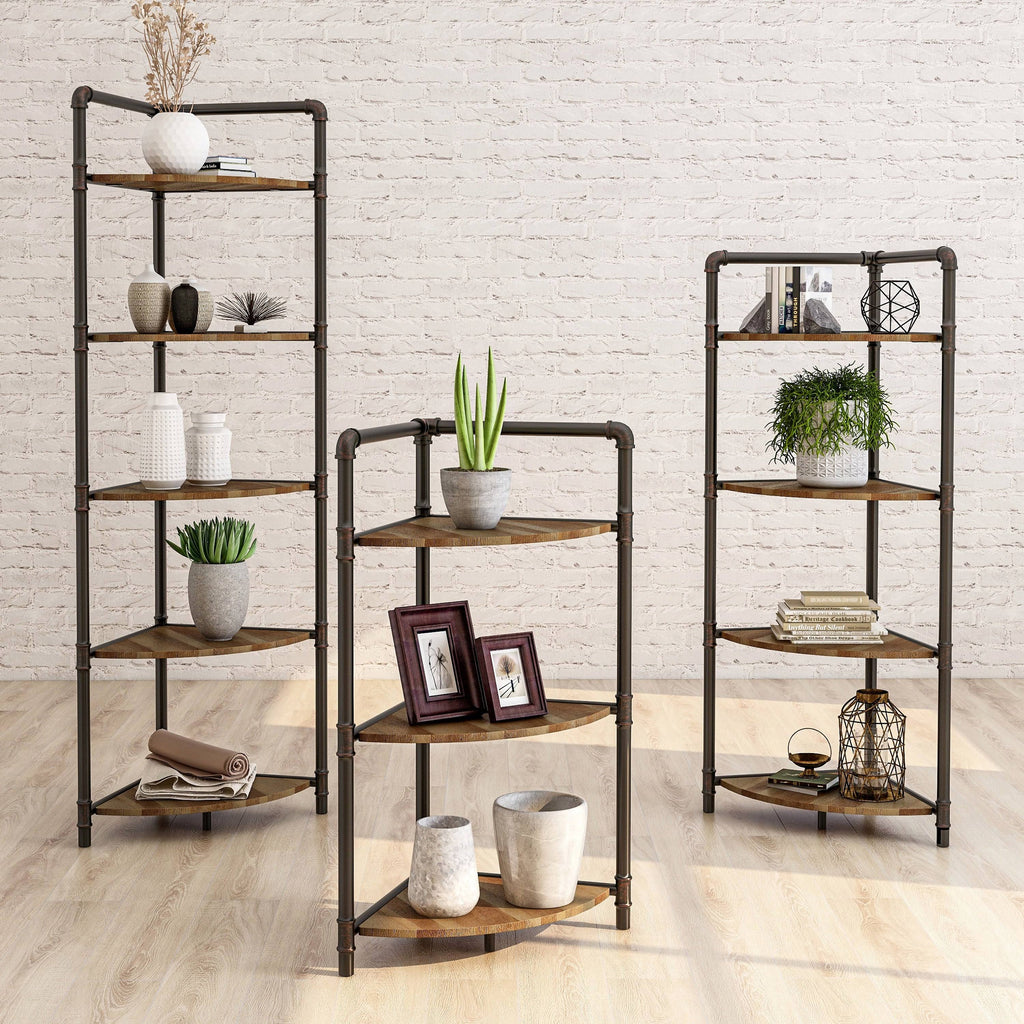 Sand Black 4-Tier Corner Bookcase U112125