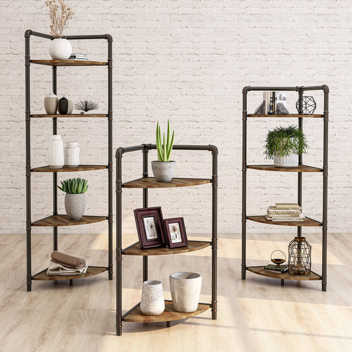 Sand Black 4-Tier Corner Bookcase U112125