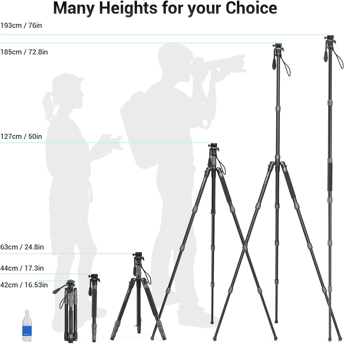 Aluminum Video Tripod Monopod with Fluid Head Q302850
