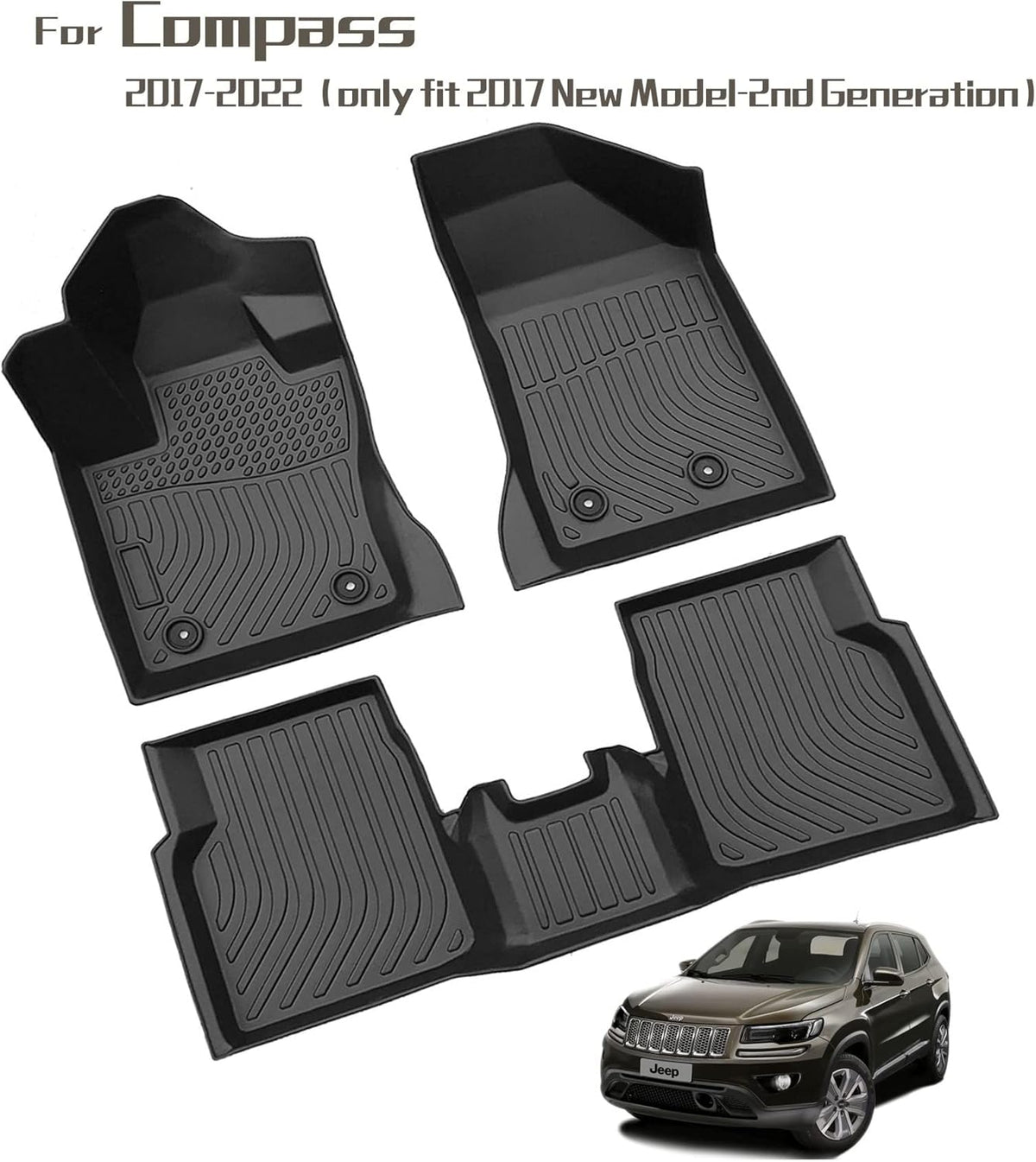 Black Custom Fit All Weather Rubber Floor Mats V260