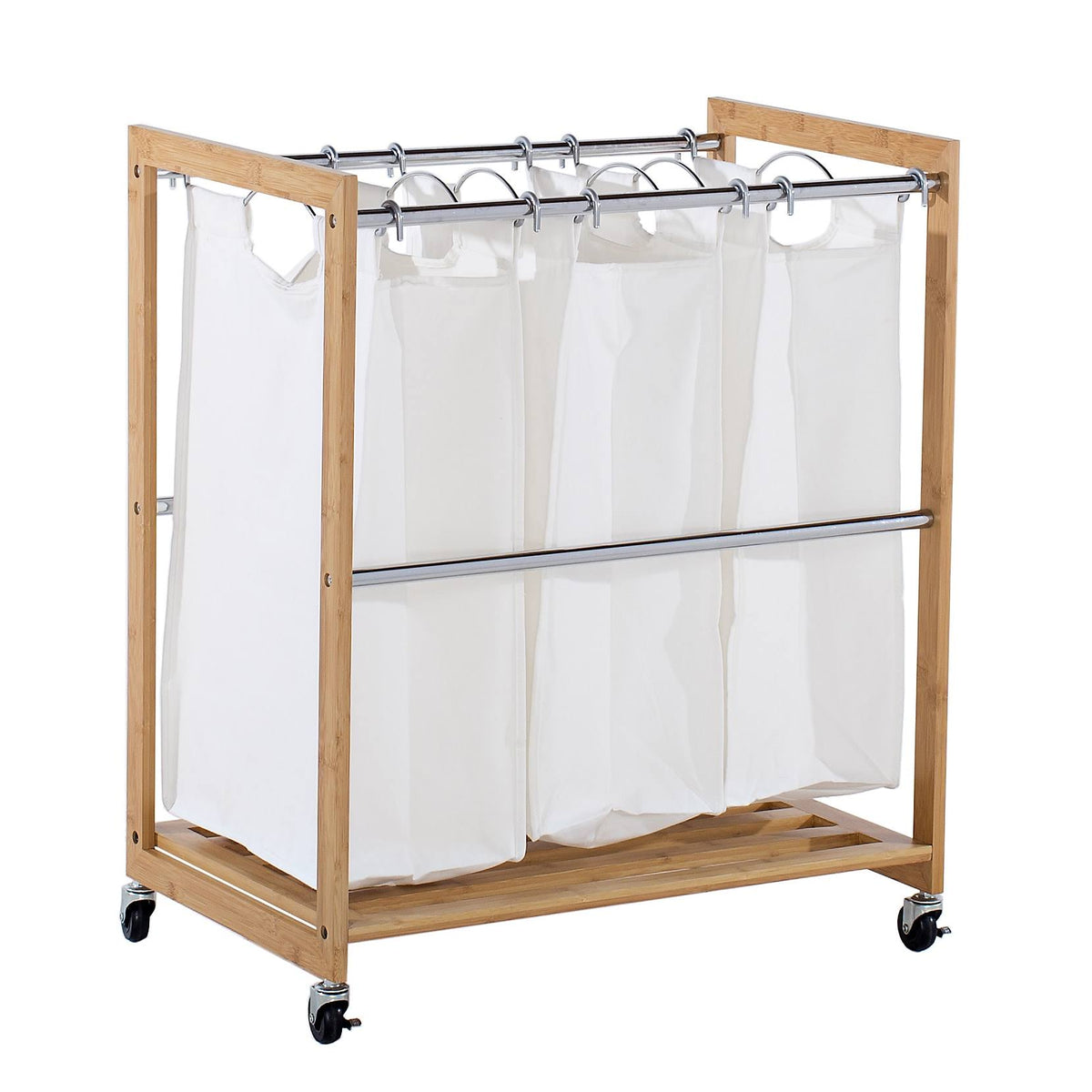 3 Bag Bamboo Laundry Cart M75752