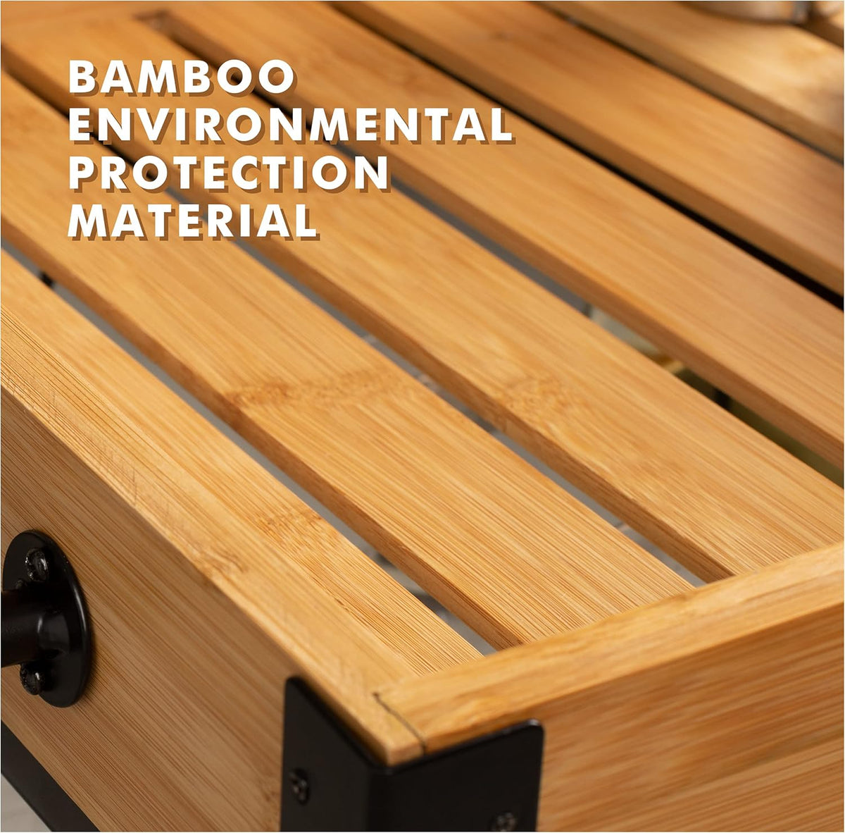 Bamboo Kitchen Cart with Mesh Shelves X581