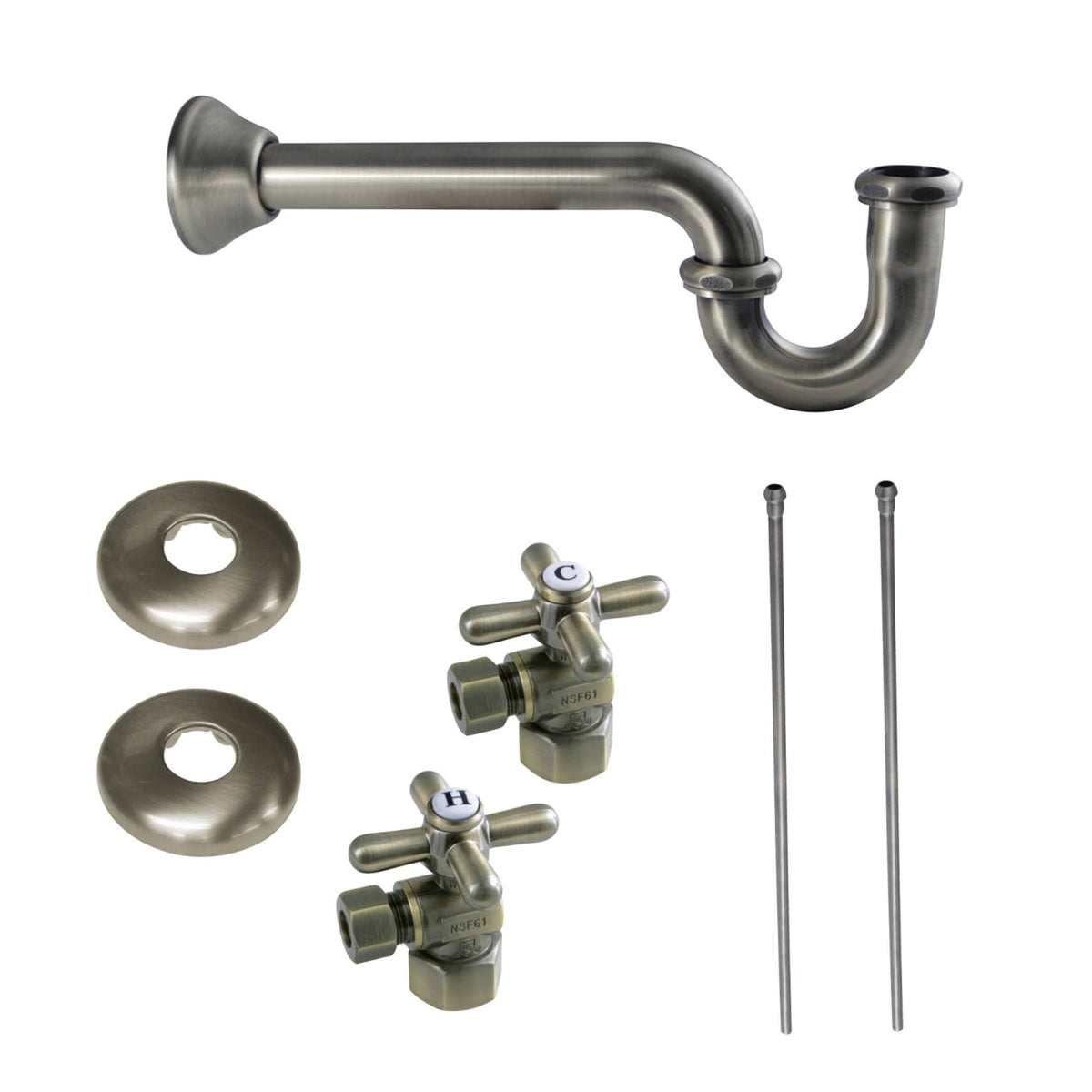 Antique Brass Plumbing Supply Kit F557593