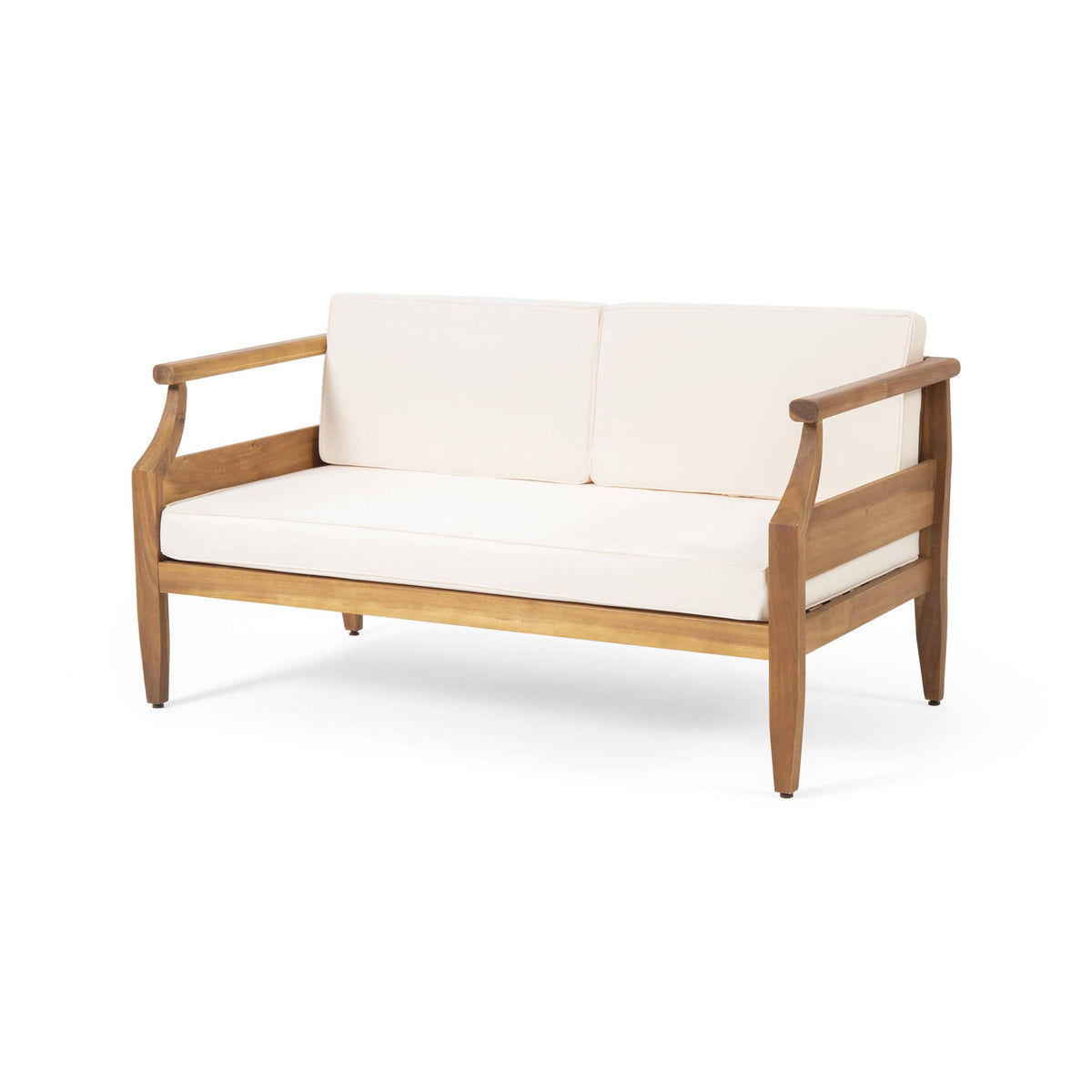 Dark Gray Acacia Wood Loveseat Set Y833