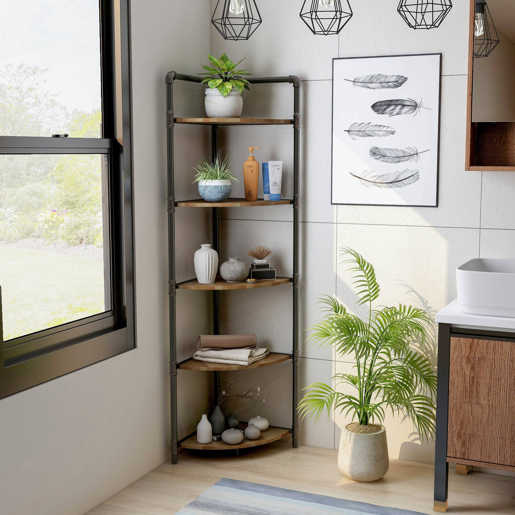 Sand Black 4-Tier Corner Bookcase U112125